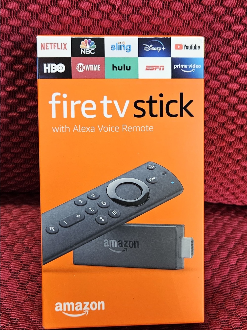 Amazon Fire TV Stick with Alexa Voice Remote - Orange and Black